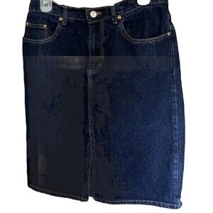 Paris Blues Jean Skirt Size 11 Made In Mexico 100%cotton Machine Wash Cut#511796